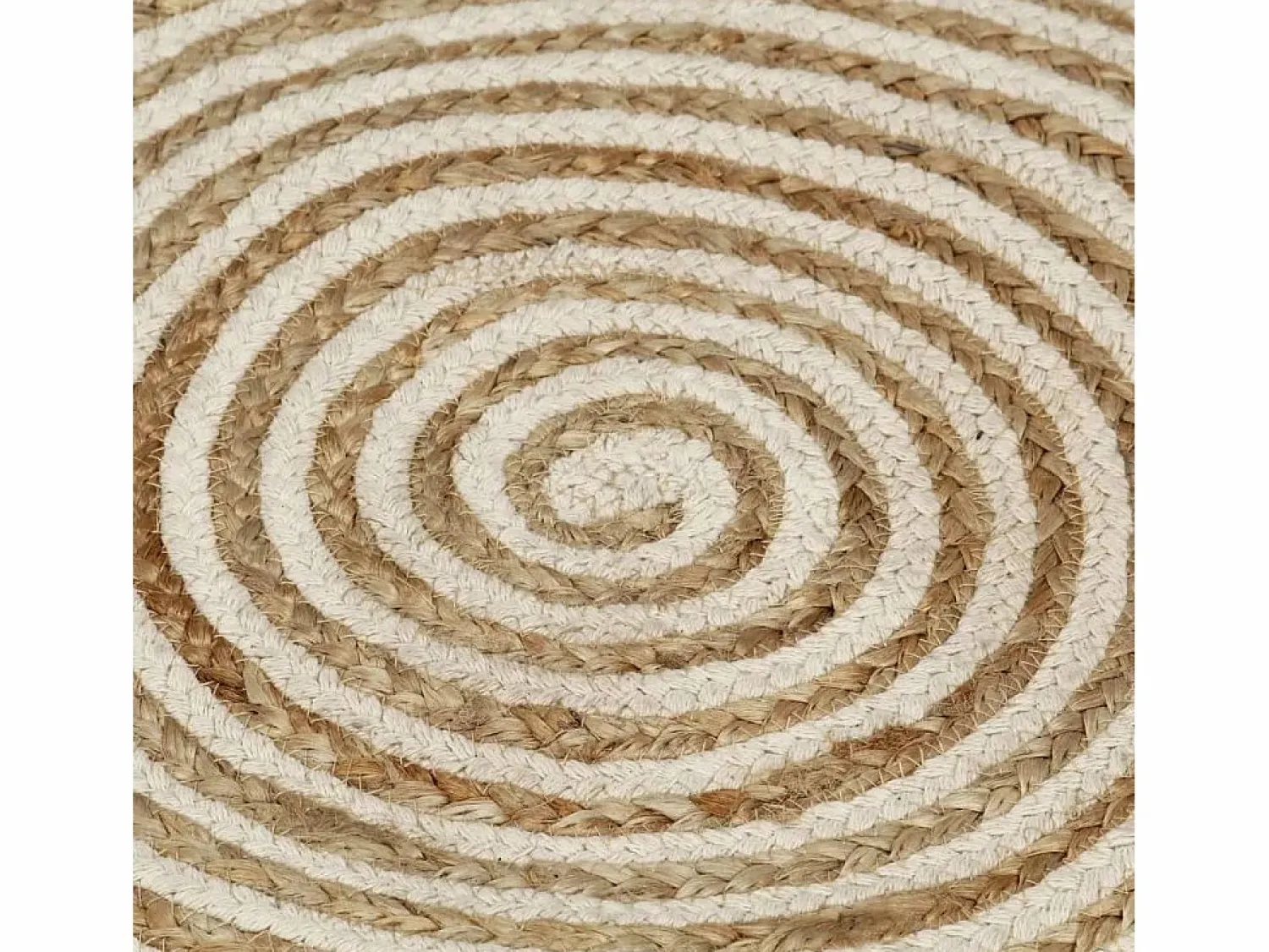 Outlet Clicnbuy Alfombra de yute tejida a mano diseño espiral 90 cm Blanco