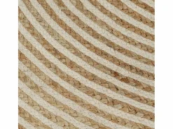 Outlet Clicnbuy Alfombra de yute tejida a mano diseño espiral 90 cm Blanco