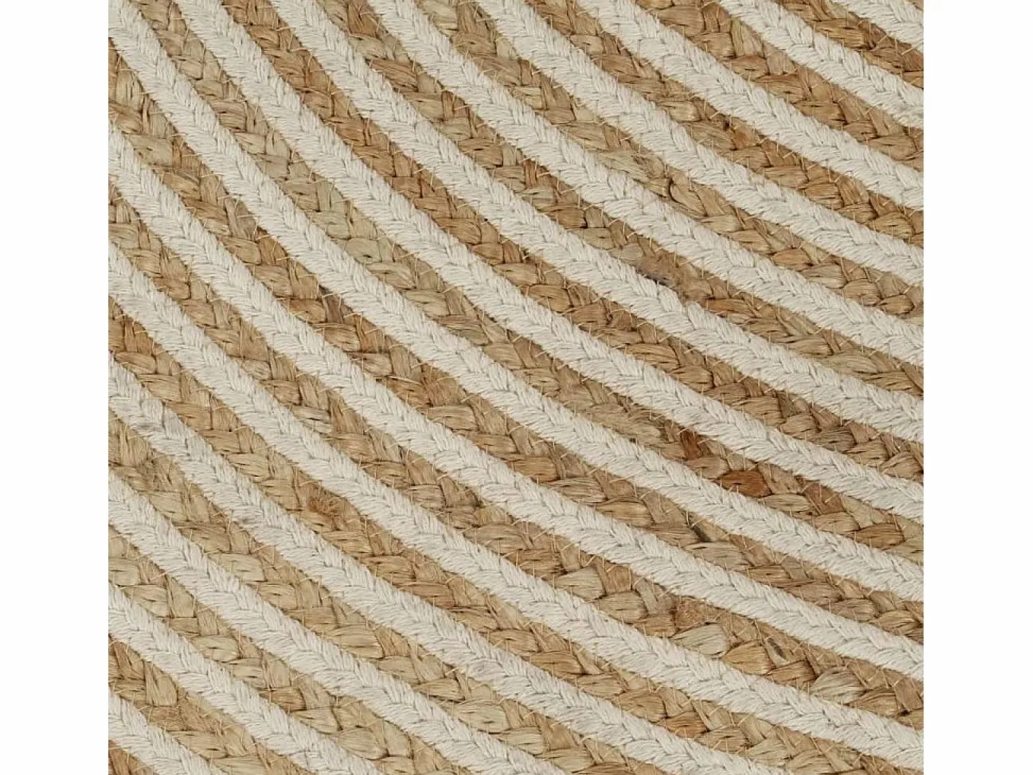 Outlet Clicnbuy Alfombra de yute tejida a mano diseño espiral 90 cm Blanco