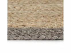 Clicnbuy Alfombra de yute tejida a mano con borde 120 cm
