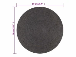 Online Alfombra de yute tejida a mano 90 cm oscuro Alfombra Redonda