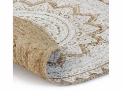 Outlet Alfombra de yute trenzado estampada redonda de 90 cm Alfombra De Cocina|Alfombra De Cocina
