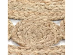 Hot Alfombra de yute trenzado redonda de 180 cm Beige