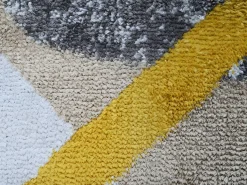 Online OZAIA Alfombra estilo contemporáneo PICADILLY - poliéster - 160 x 230 cm - Gris, negro y dorado Gris antracita / Gris