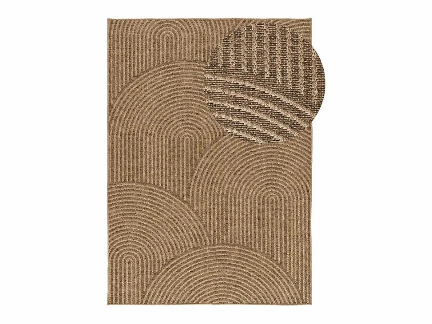 Alfombra exterior - geométrico efecto yute - natural - 120 x 170 cm - ACRA