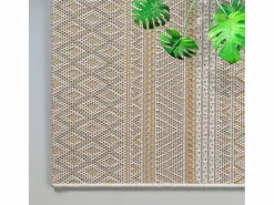 Best the carpet Alfombra Exterior Interior diseño moderno - Beige Amarillo - 240 x 340 cm - CALGARY Dorado