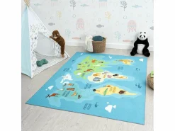 Best the carpet Alfombra Happy Life de Aprendizaje - - 160x220 cm Azul