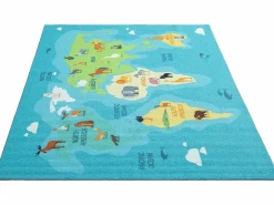 Best the carpet Alfombra Happy Life de Aprendizaje - - 160x220 cm Azul