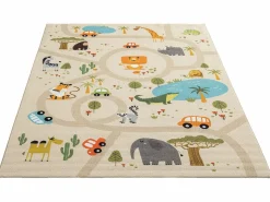 the carpet Alfombra Happy Life Juego Safari - - 140x200 cm