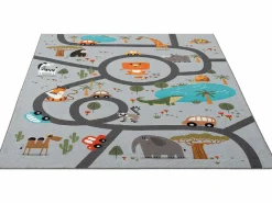 the carpet Alfombra Happy Life Juego Safari - - 80x150 cm