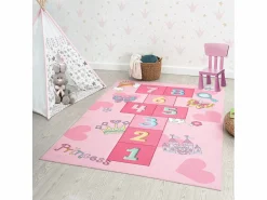 Best the carpet Alfombra Happy Life Juego Princesa - - 140x200 cm Rosa