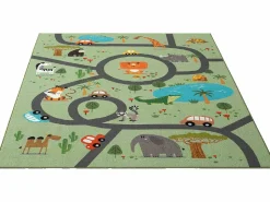 Hot Alfombra Happy Life Juego Safari - - 240x340 cm Alfombra Infantil