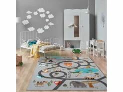 the carpet Alfombra Happy Life Juego Safari - - 120x160 cm Gris