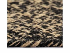 Sale Clicnbuy Alfombra hecha a mano de yute negra y natural 150 cm Negro