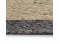 Online Alfombra hecha a mano de yute con borde oscuro 90 cm ES37257 Alfombra Redonda