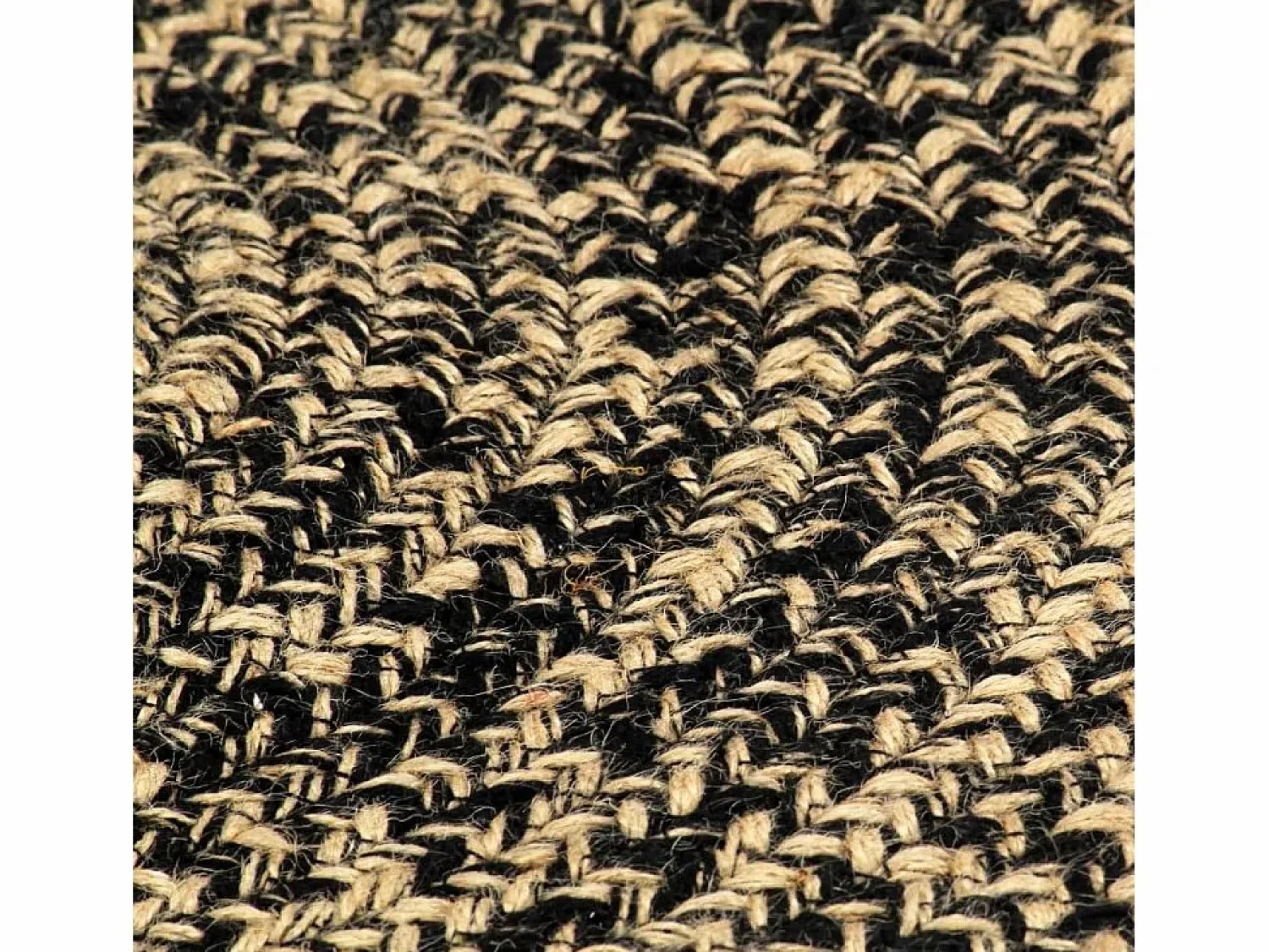 Online Alfombra hecha a mano de yute negra y natural 90 cm Alfombra Redonda