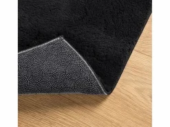 Alfombra HUARTE de pelo corto suave y lavable negra 120x120 cm