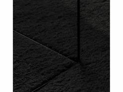 Alfombra HUARTE de pelo corto suave y lavable negra 120x120 cm