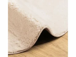 Outlet Alfombra HUARTE de pelo corto suave y lavable en color Ø 100 cm Beige
