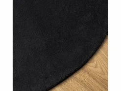 New Alfombra HUARTE de pelo corto suave y lavable en color Ø 120 cm Negro