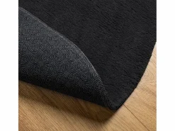 New Alfombra HUARTE de pelo corto suave y lavable en color Ø 120 cm Negro