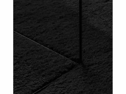 Alfombra HUARTE de pelo corto suave y lavable negra 200x200 cm