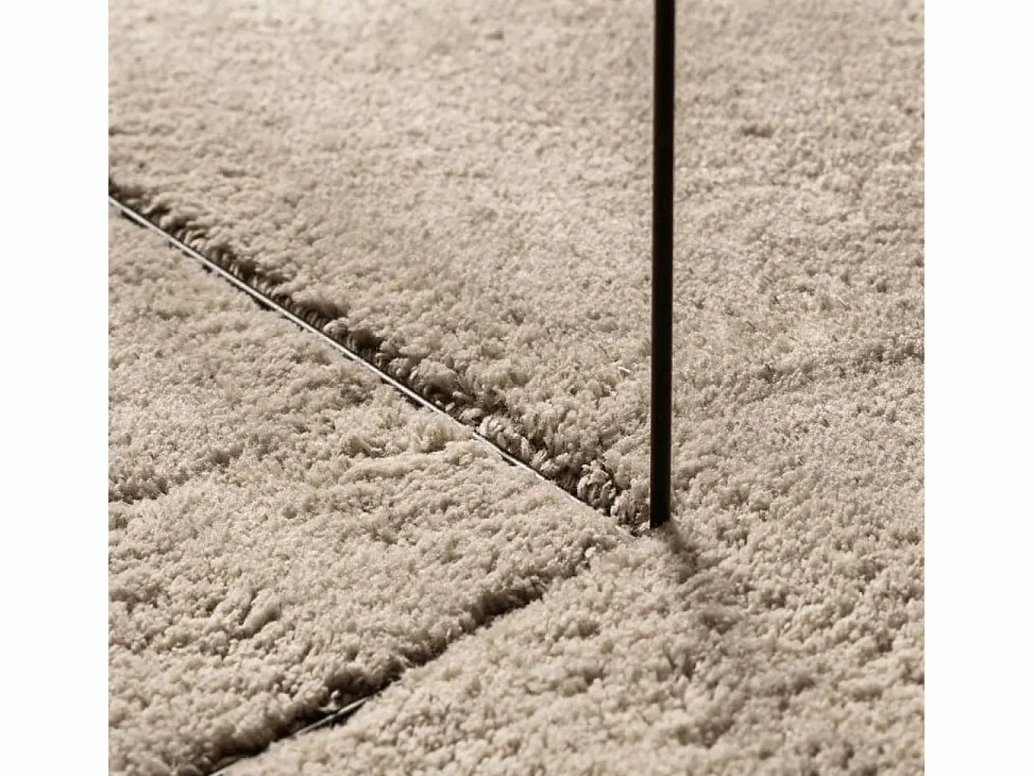 Alfombra HUARTE de pelo corto suave y lavable, color arena, Ø 120 cm