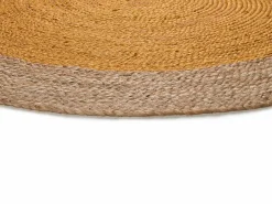 Clearance Alfombra interior redonda - naturel - mostaza - diam.120 cm - MAHON Alfombra Redonda