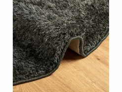 Best Alfombra ISTAN de pelo largo, aspecto antracita brillante, Ø 160 cm Alfombra De Cocina|Alfombra De Cocina