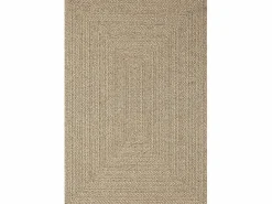 Best the carpet Alfombra Kansas Exterior Interior Aspecto Yute Resistente intemperie liso - Naturaleza - 160 x 230 cm Color natural claro