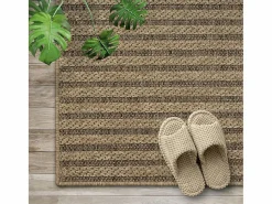 the carpet Alfombra Kansas Exterior Interior Aspecto Yute diseño Resistente intemperie - Naturaleza - 60 x 180 cm