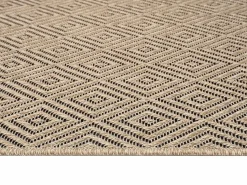 Alfombra Kansas Exterior Interior Aspecto Yute Resistente Diamante Intemperie - Naturaleza - 60 x 180 cm Alfombra De Exterior