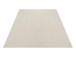 Outlet the carpet Alfombra Kansas Exterior Interior Aspecto Yute Resistente intemperie liso - - 140 x 200 cm Crema