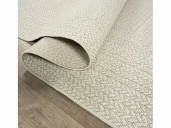 Outlet the carpet Alfombra Kansas Exterior Interior Aspecto Yute Resistente intemperie liso - - 140 x 200 cm Crema