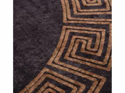 Online Clicnbuy Alfombra lavable antideslizante negro y dorado f120 cm Multicolor