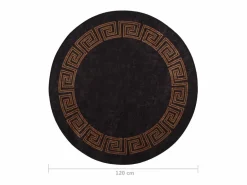 Online Clicnbuy Alfombra lavable antideslizante negro y dorado f120 cm Multicolor