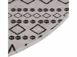 Best Alfombra lavable antideslizante negro y blanco f120 cm Alfombra Redonda