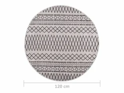 Best Alfombra lavable antideslizante negro y blanco f120 cm Alfombra Redonda