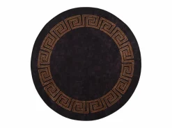 New Clicnbuy Alfombra lavable antideslizante negro y dorado Ø 200 cm Multicolor