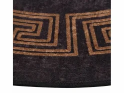 New Clicnbuy Alfombra lavable antideslizante negro y dorado Ø 200 cm Multicolor