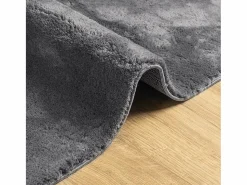 Alfombra lavable de pelo corto suave HUARTE antracita 120x170 cm