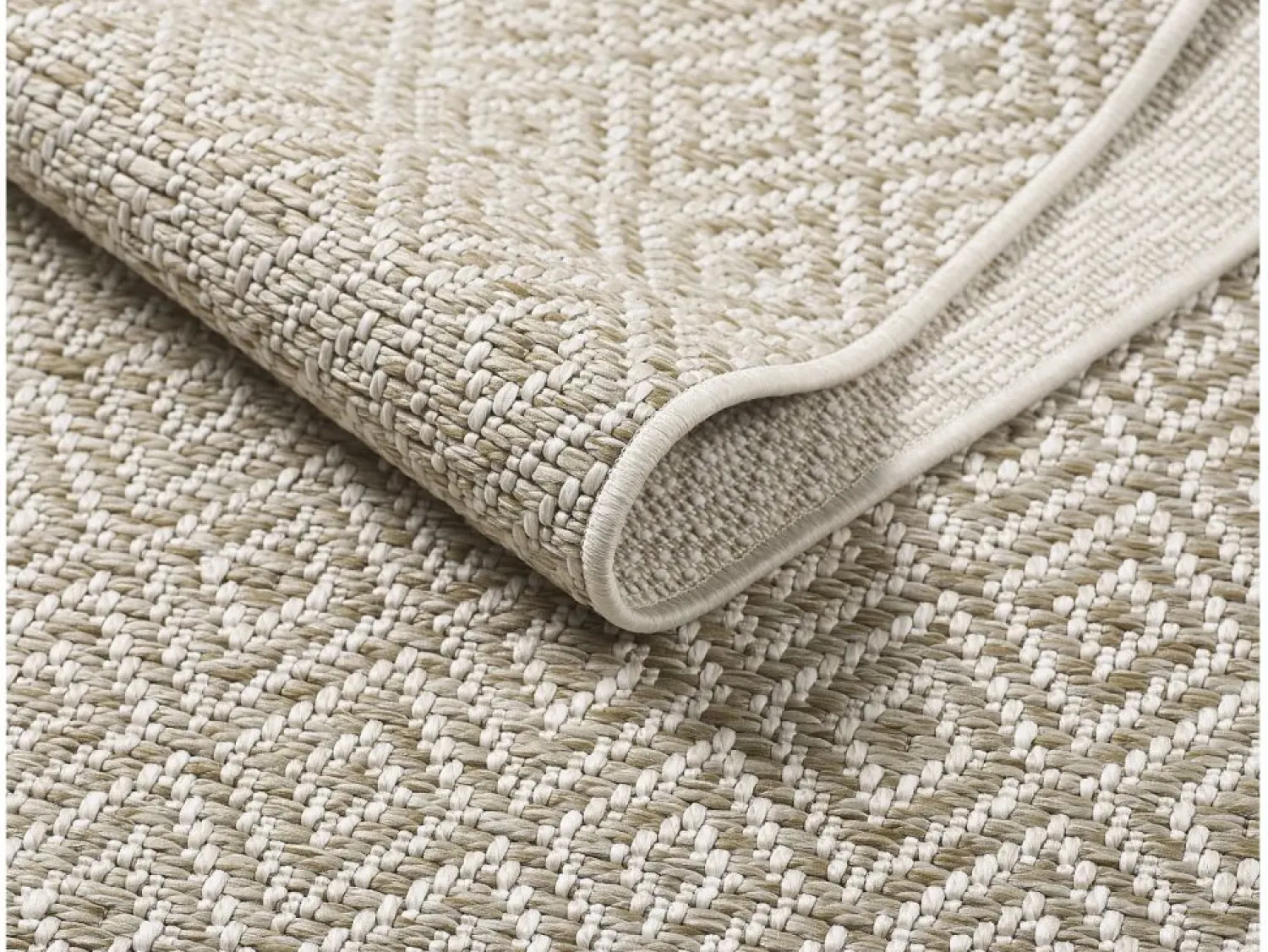 Discount Alfombra Maldive Exterior Boho Diamante, Marrón, 140 x 200 cm Alfombra De Exterior|Decoración De Jardín