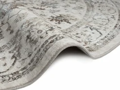 the carpet Alfombra Mila Shiny Classic Vintage, Creme, 200 cm, redondo