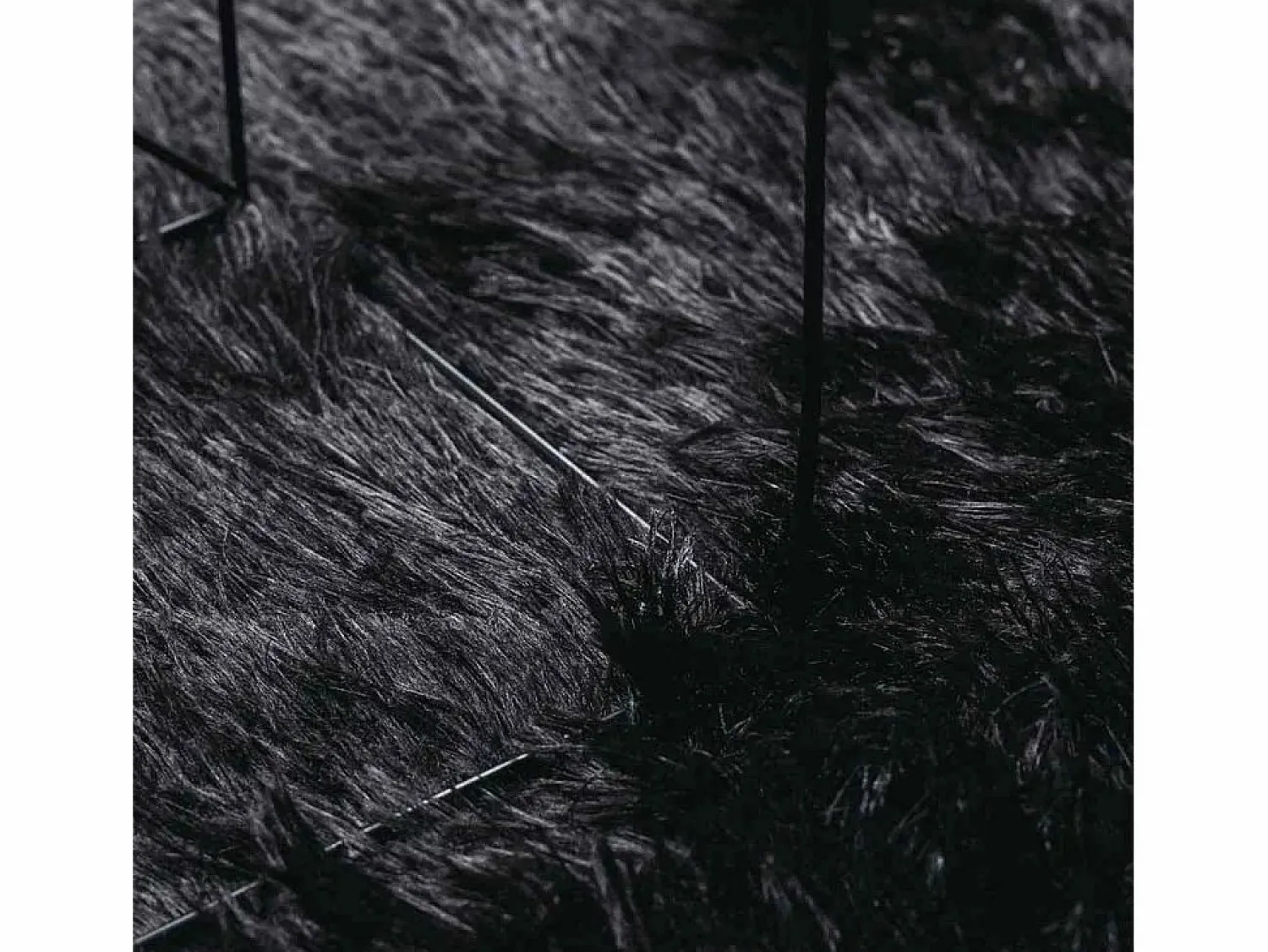 Alfombra NAVARRA Shaggy Negra 130x200 cm Poliéster