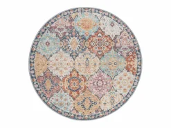 Clearance the carpet Alfombra Palma Exterior Ornamento, Multi, 120 cm, redondo Multicolor