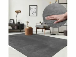 Discount the carpet Alfombra pelo corto lavable antideslizante - Antracita - 300 x 400 cm - RELAX Gris antracita