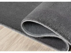 Discount the carpet Alfombra pelo corto lavable antideslizante - Antracita - 300 x 400 cm - RELAX Gris antracita