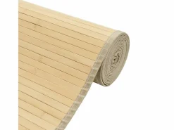 Alfombra rectangular de bambú natural claro 60x200 cm