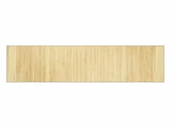 Alfombra rectangular de bambú natural claro 70x300 cm