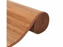 New Alfombra rectangular natural de bambú 70x300 cm Marru00f3n